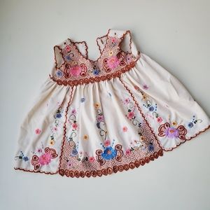Embroidered toddler sleeveless cotton summer dress